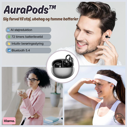 AuraPods™ | Sig farvel til støj, ubehag og tomme batterier
