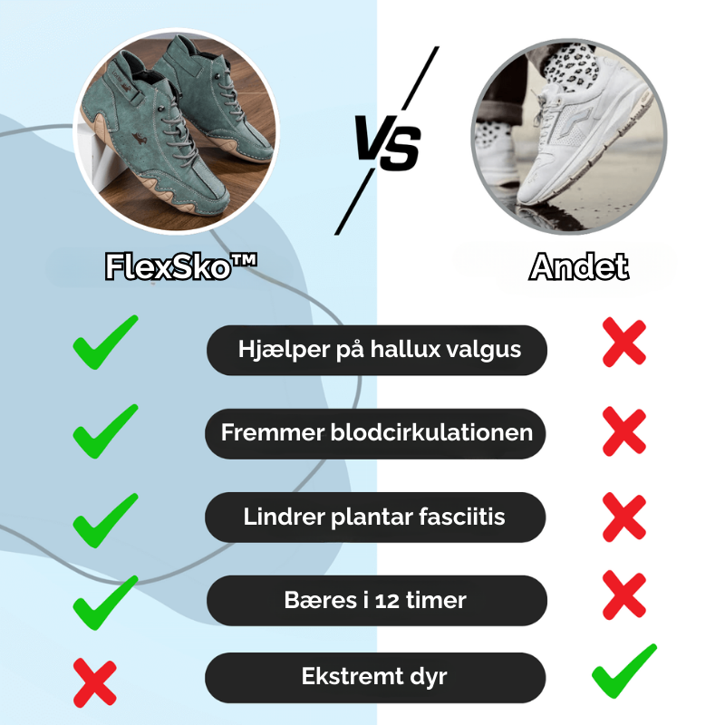 FlexSko™ | Forbedr kropsholdning, reducer smerte, gå frit!