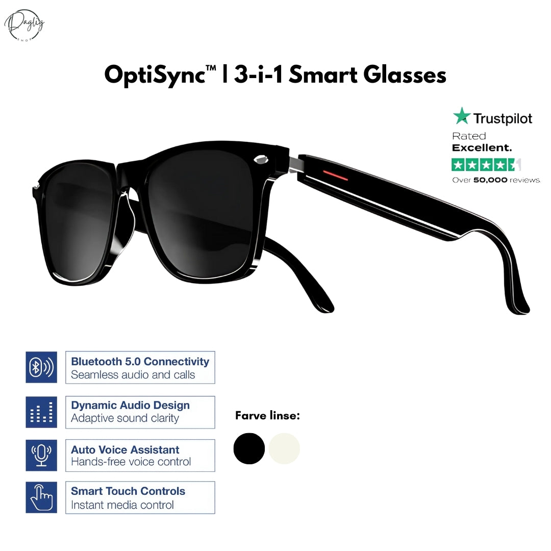 OptiSync™ | 3-i-1 Smart Glasses - beskytter dine øjne og holder dig fo ...